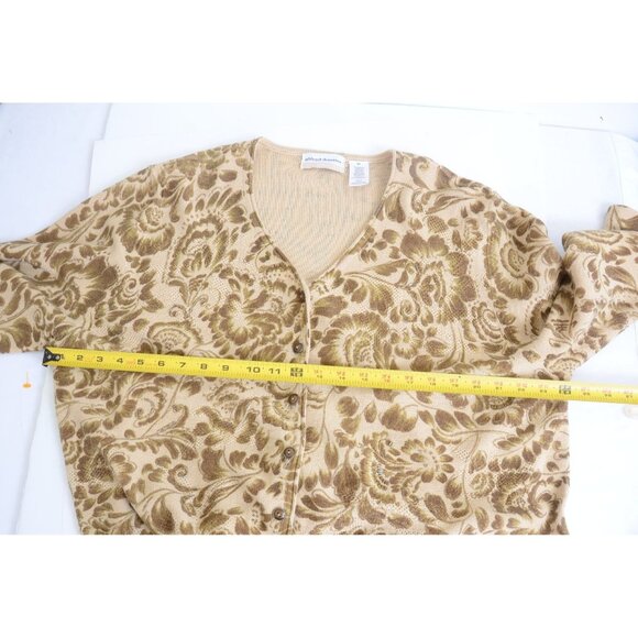 Alfred Dunner Wool Blend PLUS 2X Gold Beaded Button Cardigan 3/4 Sleeves Party - Picture 9 of 12